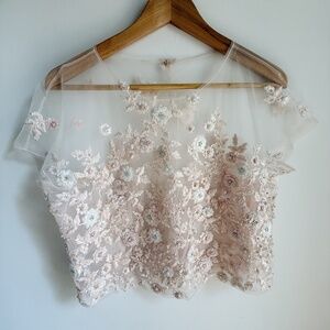 Mira Zwillinger Bridal Top | Handmade Floral Appliqué